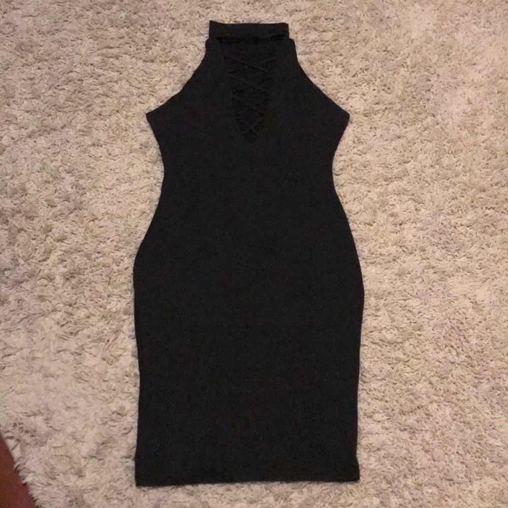 Women’s Black Criss Cross Chest Dress